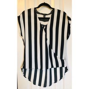 Black and White Striped Blouse